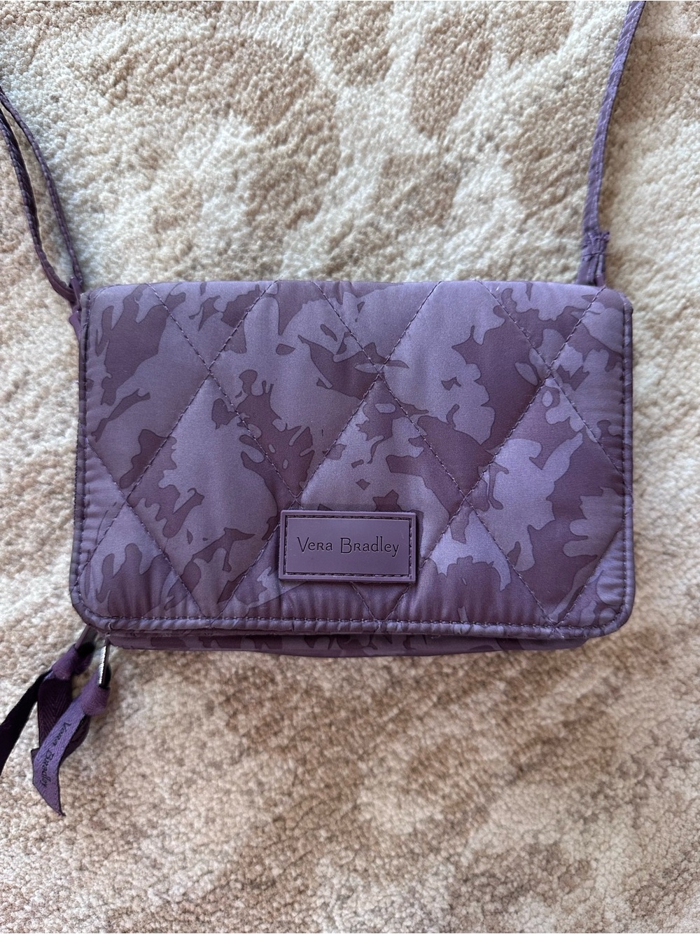 Vera Bradley Lavender Purple Quilted Crossbody Wallet